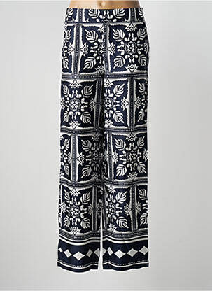 Pantalon large coupe fluide taille haute bleu STREET ONE femme