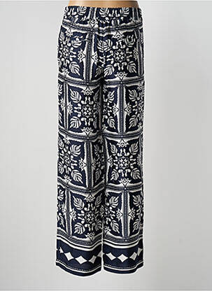Pantalon large coupe fluide taille haute bleu STREET ONE femme