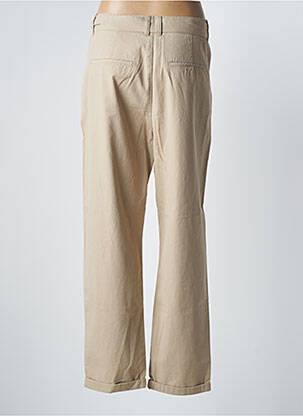 Pantalon droit coupe carotte taille haute beige GEISHA femme