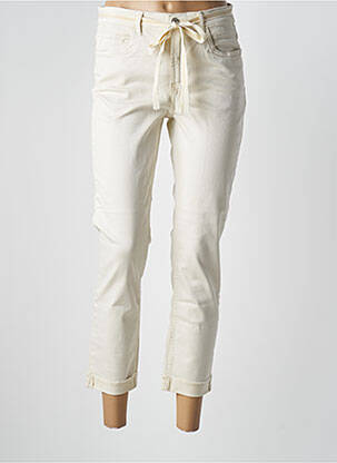 Pantalon 7/8 stretch taille normale beige GEISHA femme