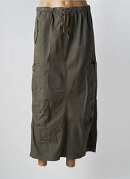 Jupe mi-longue taille haute vert GEISHA femme