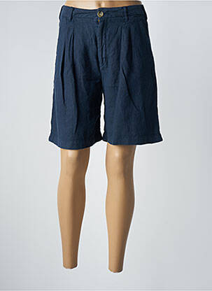 Bermuda taille à pinces taille haute bleu MAISON HOTEL femme