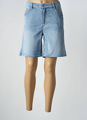 Bermuda coupe droite taille normale bleu GEISHA femme