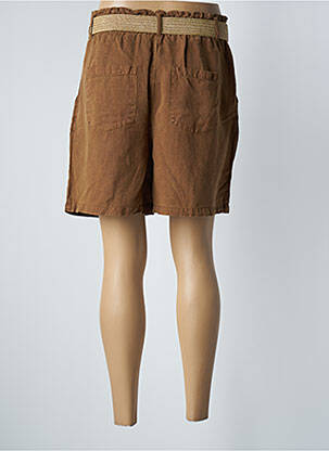 Short taille élastique taille haute marron GEISHA femme