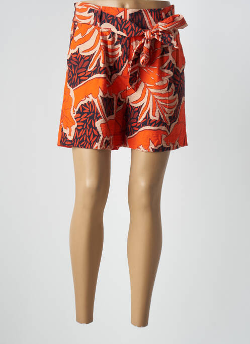Short taille élastique taille haute orange GEISHA femme