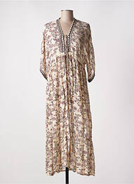 Veste kimono col v beige NEKANE femme