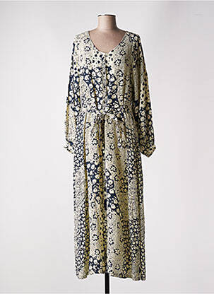 Robe longue manches longues manches longues bleu MAISON HOTEL femme