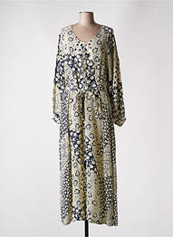 Robe longue manches longues manches longues bleu MAISON HOTEL femme