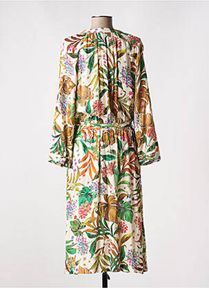 Robe longue manches longues manches longues beige GEISHA femme