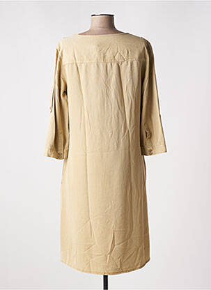 Robe mi-longue manches longues manches longues beige GEISHA femme