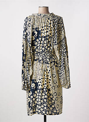 Robe mi-longue coupe fluide manches longues beige MAISON HOTEL femme