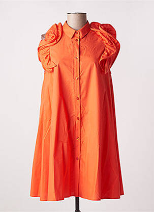 Robe mi-longue manches courtes manches courtes orange IMPERIAL femme