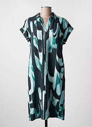 Robe mi-longue imprimé fantaisie manches courtes vert STREET ONE femme