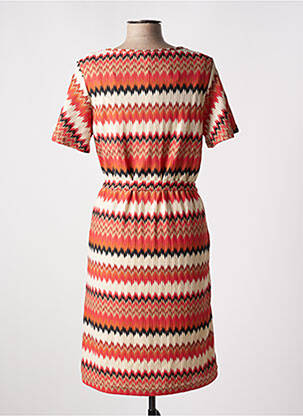 Robe mi-longue manches courtes manches courtes rouge GEISHA femme