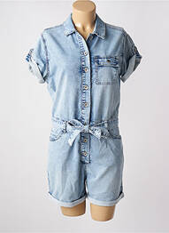 Combishort poches manches courtes bleu GEISHA femme