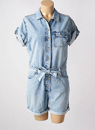 Combishort poches manches courtes bleu GEISHA femme