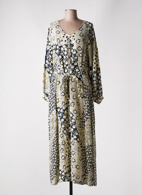 Robe longue manches longues manches longues bleu MAISON HOTEL femme