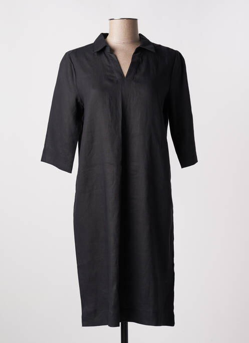 Robe mi-longue manches longues manches longues noir STREET ONE femme