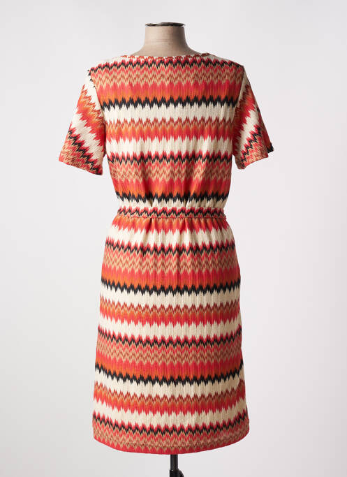 Robe mi-longue manches courtes manches courtes rouge GEISHA femme
