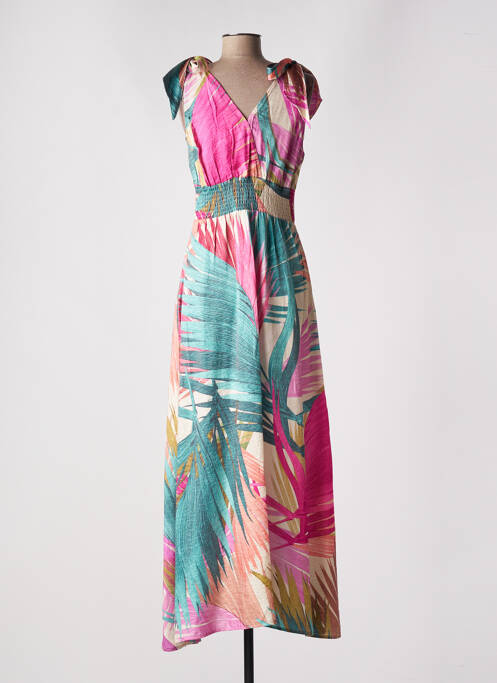 Robe longue bleu GEISHA pour femme