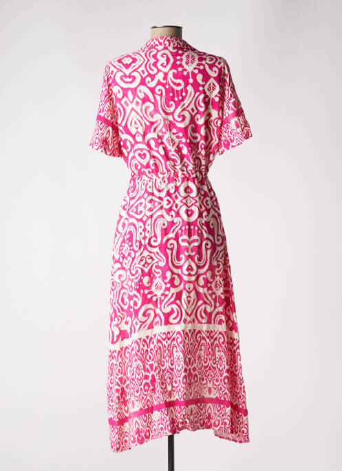 Robe longue rose GEISHA pour femme