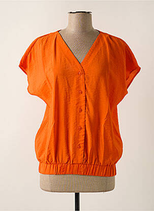 Chemisier manches courtes manches courtes orange GEISHA femme