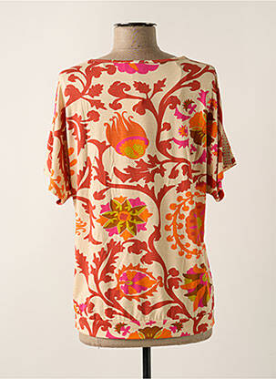 Top stretch manches courtes orange GEISHA femme