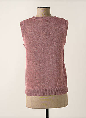 Pull maille souple et aérée sans manche rose NEKANE femme