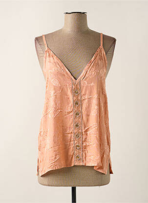 Top coupe fluide fines bretelles orange NEKANE femme