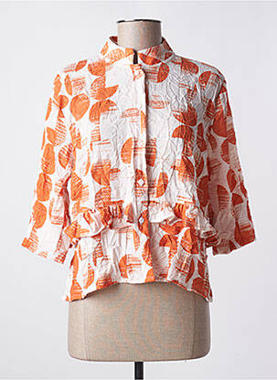 Chemisier imprimé fantaisie manches 3/4 orange GERSHON BRAM femme