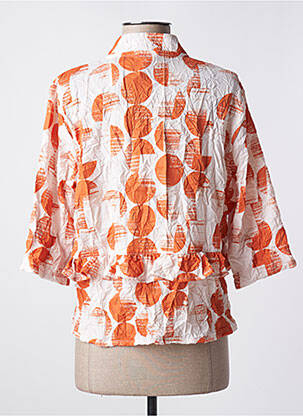Chemisier imprimé fantaisie manches 3/4 orange GERSHON BRAM femme
