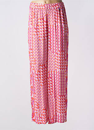 Pantalon large coupe fluide taille haute rose LOLA CASADEMUNT femme