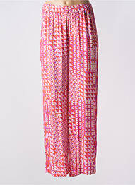 Pantalon large coupe fluide taille haute rose LOLA CASADEMUNT femme