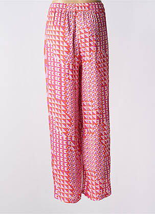 Pantalon large coupe fluide taille haute rose LOLA CASADEMUNT femme
