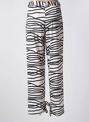 Pantalon large fermeture zippée sous rabat boutonné taille haute blanc RELISH femme