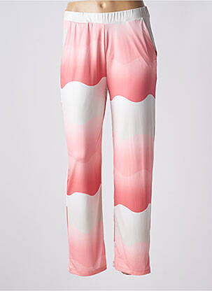 Pantalon droit stretch taille haute rose SCORZZO femme