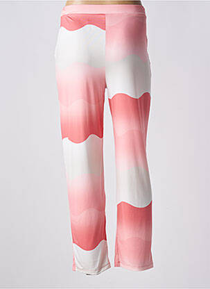 Pantalon droit stretch taille haute rose SCORZZO femme