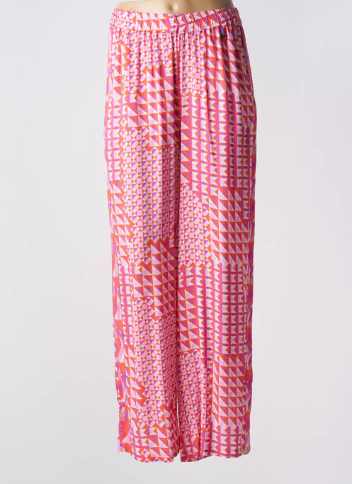 Pantalon large coupe fluide taille haute rose LOLA CASADEMUNT femme