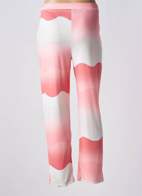 Pantalon droit stretch taille haute rose SCORZZO femme