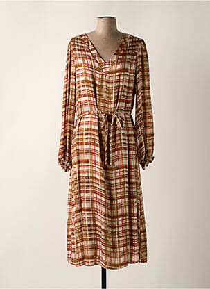Robe longue manches longues manches longues marron LES BLONDINETTES femme