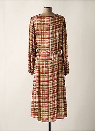 Robe longue manches longues manches longues marron LES BLONDINETTES femme
