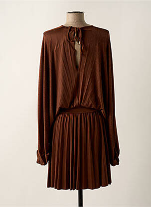 Robe mi-longue manches 3/4 manches 3/4 marron RELISH femme