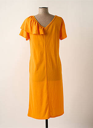 Robe mi-longue manches courtes manches courtes orange SCORZZO femme