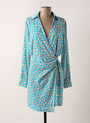 Robe courte manches longues manches longues bleu RELISH femme