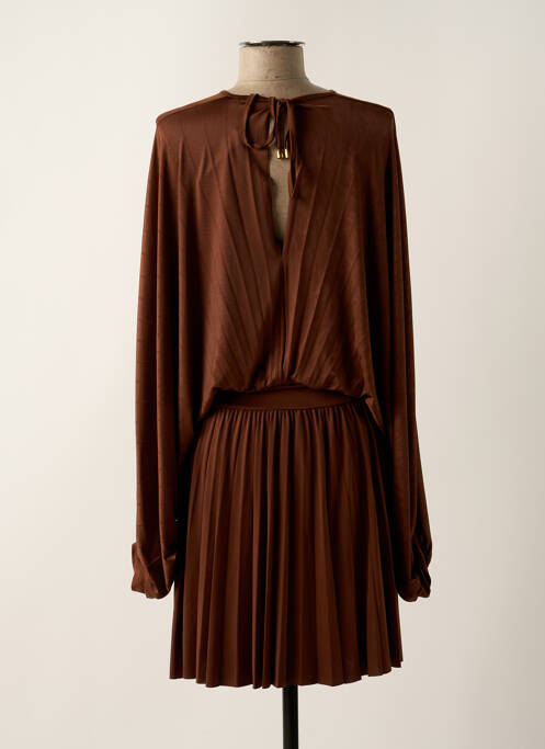 Robe mi-longue manches 3/4 manches 3/4 marron RELISH femme
