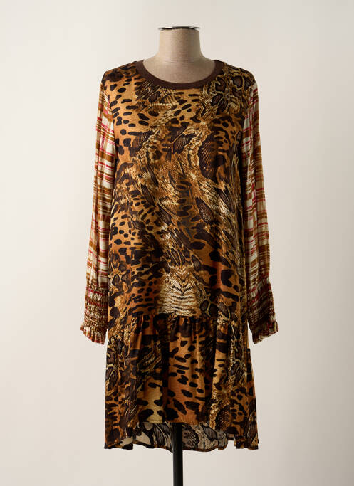 Robe mi-longue marron LES BLONDINETTES pour femme