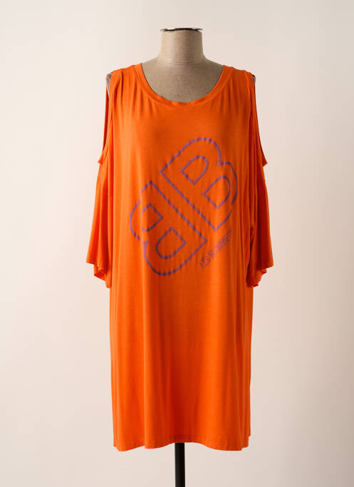 Robe mi-longue orange LES BLONDINETTES pour femme