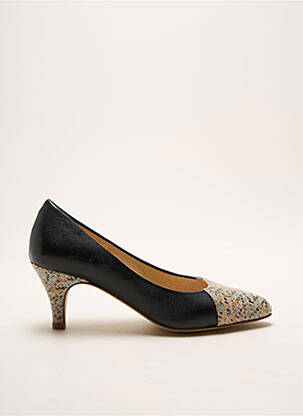 Escarpins tissage satiné talon de 4 à 6cm noir RUE PIETONNE femme