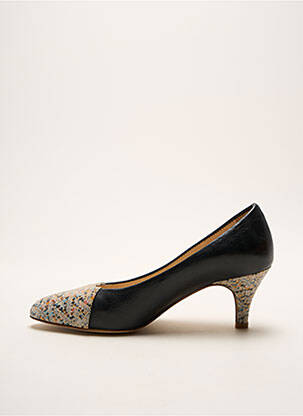 Escarpins tissage satiné talon de 4 à 6cm noir RUE PIETONNE femme