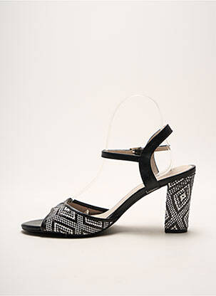 Sandales/nu pieds tissage satiné talon de 4 à 6cm noir ELUE PAR NOUS femme